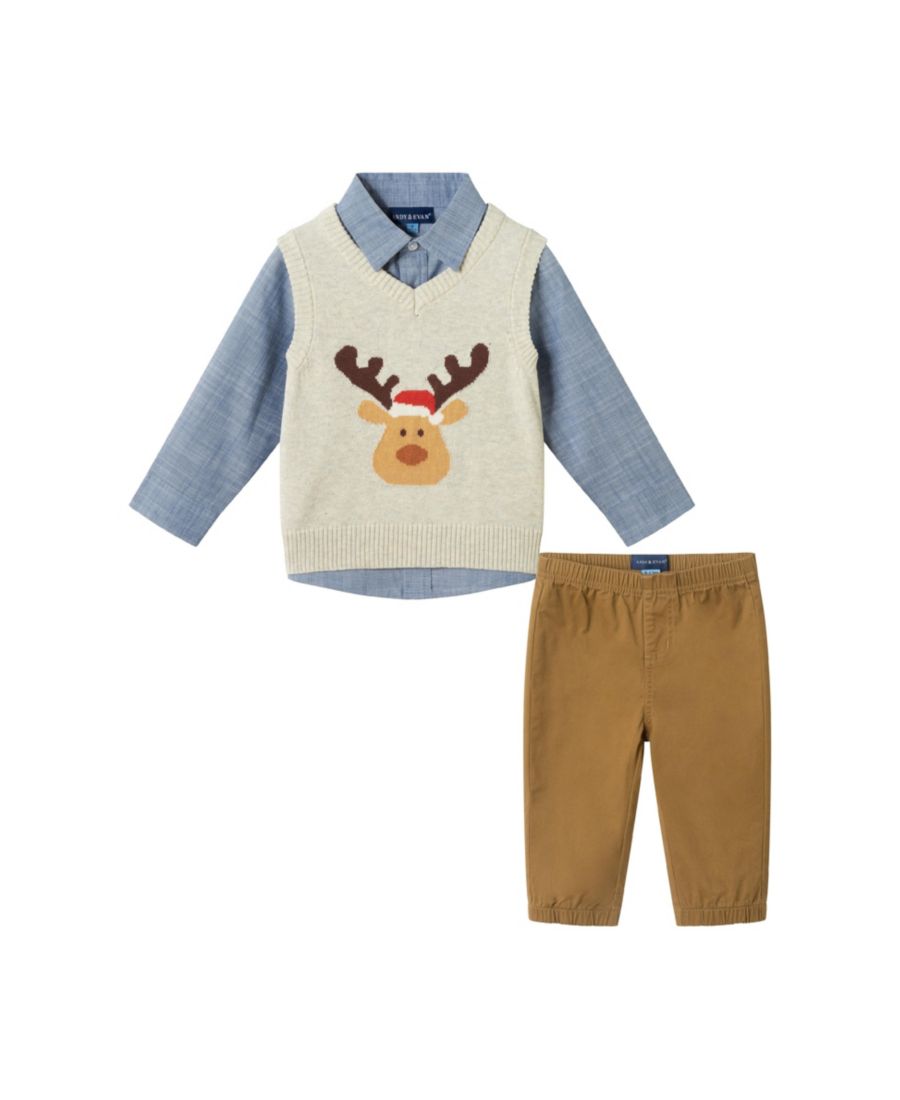 Комплект из зимнего свитера и жилета с изображением лося для мальчиков Andy & Evan, Beige
Комплект из зимнего свитера и жилета с изображением лося для мальчиков Andy & Evan, Beige