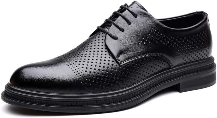 Мужские кожаные туфли с заостренным носком, перфорированные и дышащие, низкие, с шнуровкой, оксфорды, подходящие для бизнеса, офиса, церкви и официальных мероприятий Igzbibg, черный
Мужские кожаные туфли с заостренным носком, перфорированные и дышащие, низкие, с шнуровкой, оксфорды, подходящие для бизнеса, офиса, церкви и официальных мероприятий Igzbibg, черный
