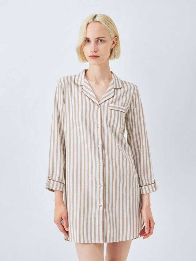 Ночная сорочка Luna Stripe из мягкой хлопковой ткани John Lewis, Ivory/Toffee
Ночная сорочка Luna Stripe из мягкой хлопковой ткани John Lewis, Ivory/Toffee