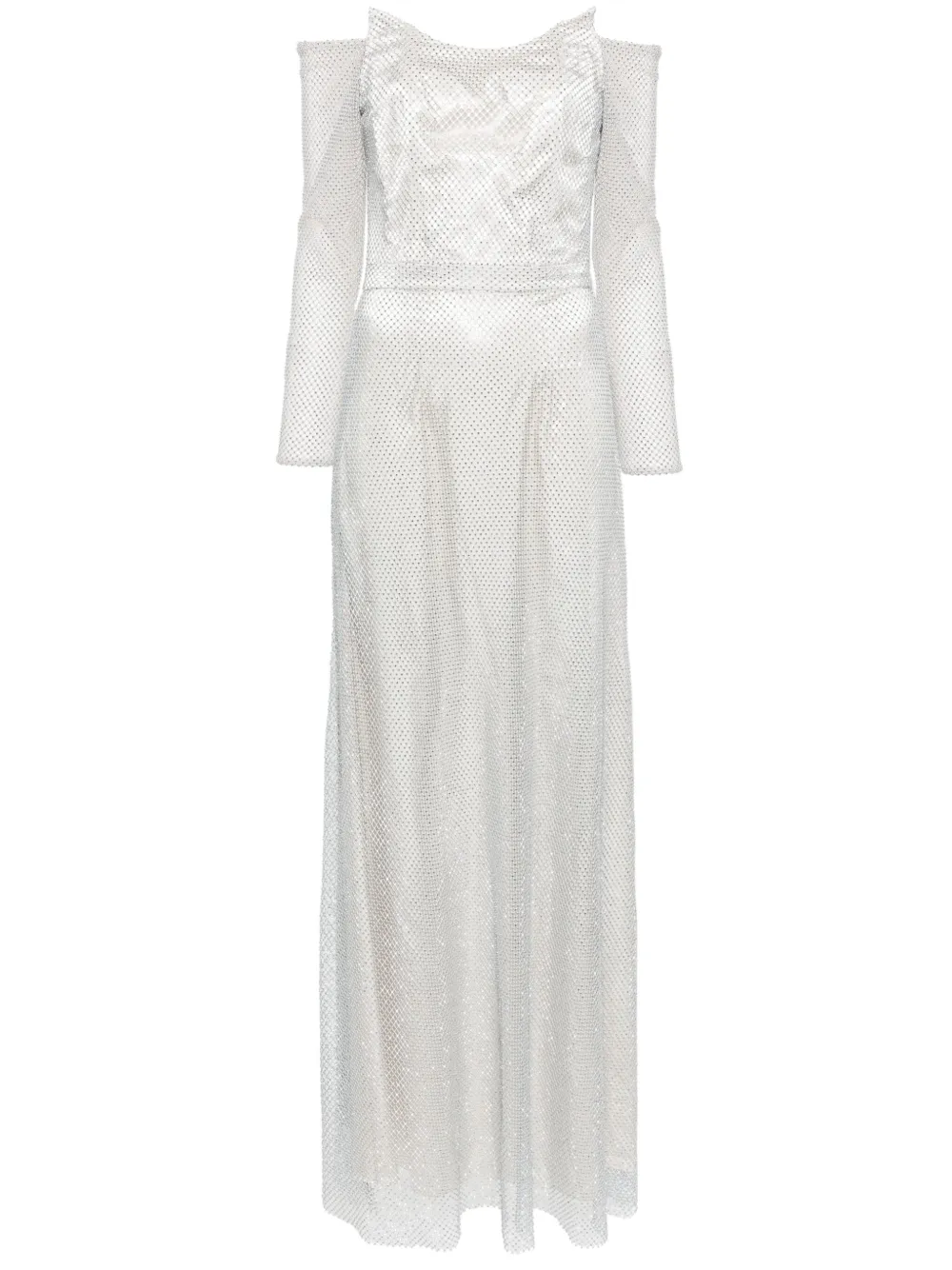 Декорированное платье с открытыми плечами и стразами BAZZA ALZOUMAN, серебяный
Декорированное платье с открытыми плечами и стразами BAZZA ALZOUMAN, серебяный