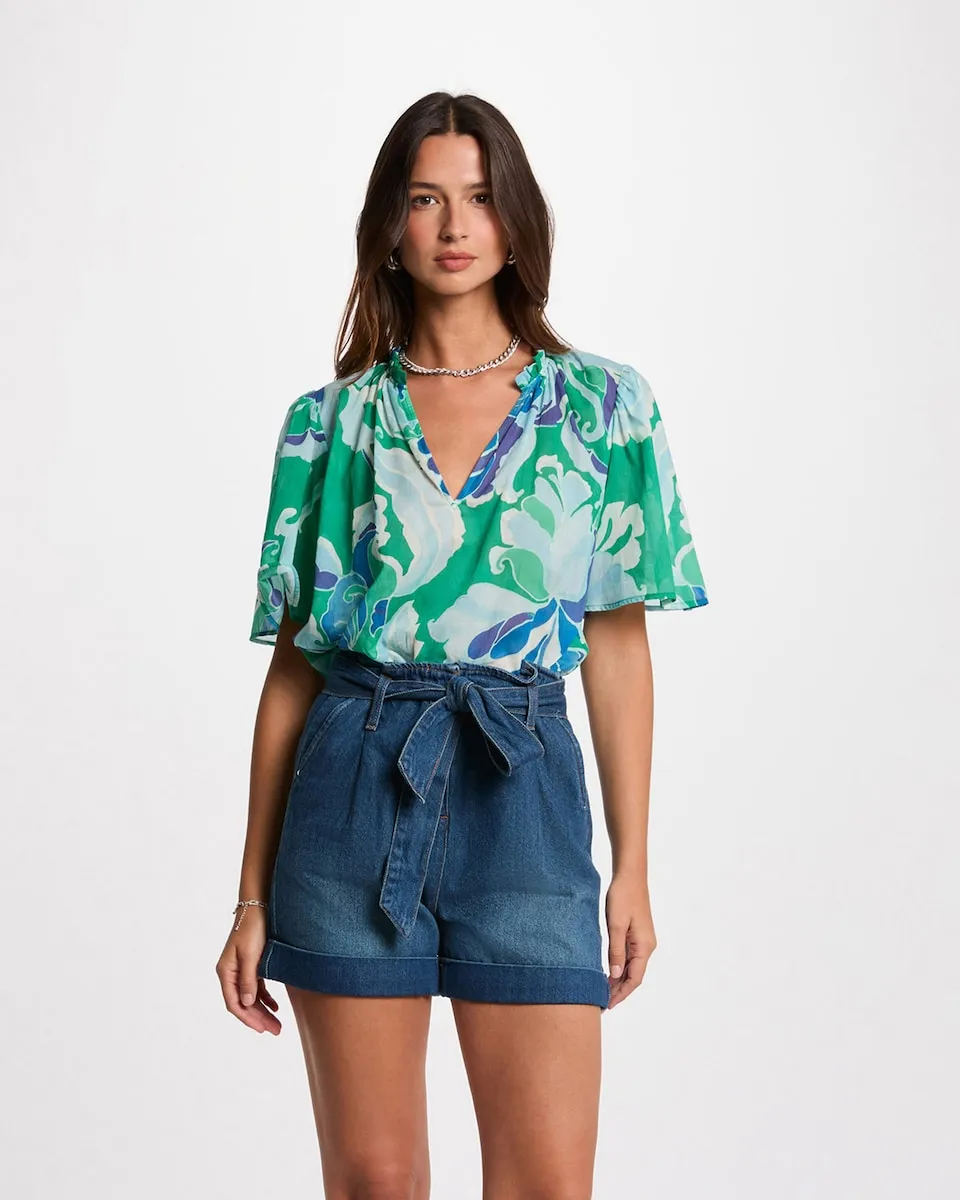 Женская блузка с коротким рукавом Morgan, зеленый
Женская блузка с коротким рукавом Morgan, зеленый