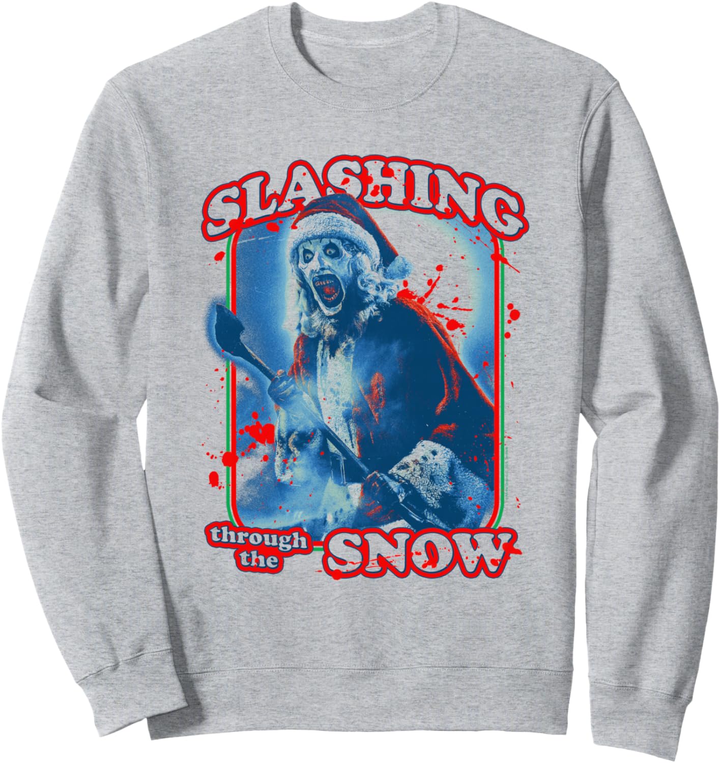 Толстовка с надписью Ужасающий, прорубающий себе путь сквозь снег на тему рождественского фильма ужасов Terrifier, серый
Толстовка с надписью Ужасающий, прорубающий себе путь сквозь снег на тему рождественского фильма ужасов Terrifier, серый