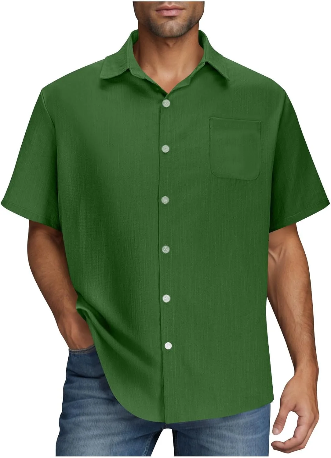 Мужская рубашка с коротким рукавом и нагрудным карманом
Мужская рубашка с коротким рукавом и нагрудным карманом