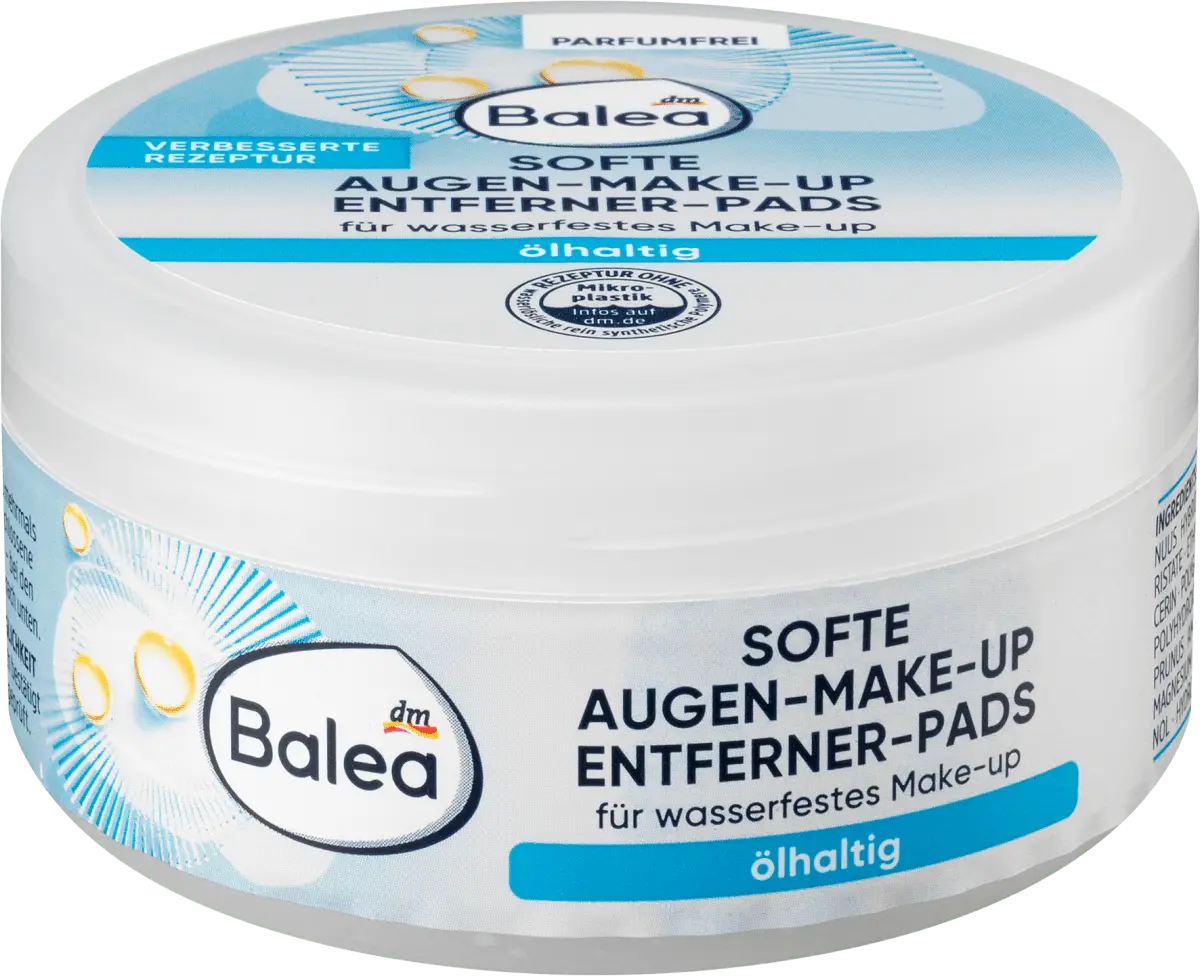 Подушечки для снятия макияжа с глаз содержащие масло 50 шт. Balea
Подушечки для снятия макияжа с глаз содержащие масло 50 шт. Balea