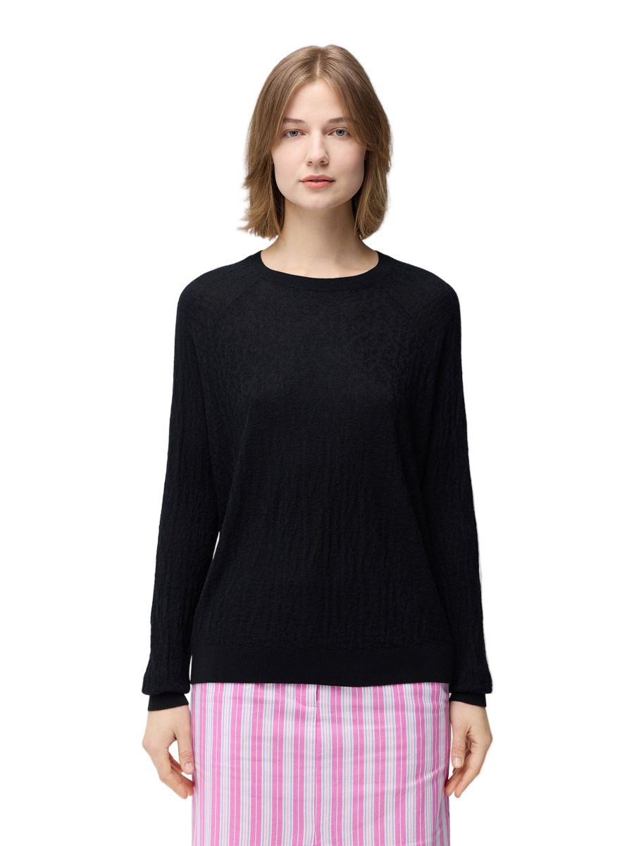 Женский шелково-кашемировый фактурный свитер черного цвета Gobi Cashmere, Black-strech limo
Женский шелково-кашемировый фактурный свитер черного цвета Gobi Cashmere, Black-strech limo