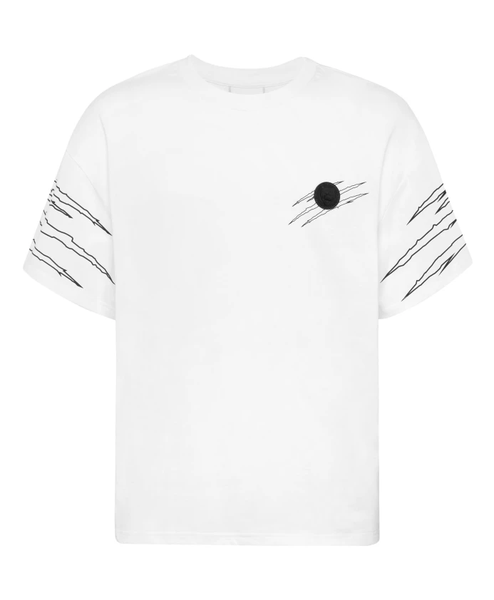 Футболка, круглый вырез, короткий рукав, царапина Plein Sport, белый
Футболка, круглый вырез, короткий рукав, царапина Plein Sport, белый