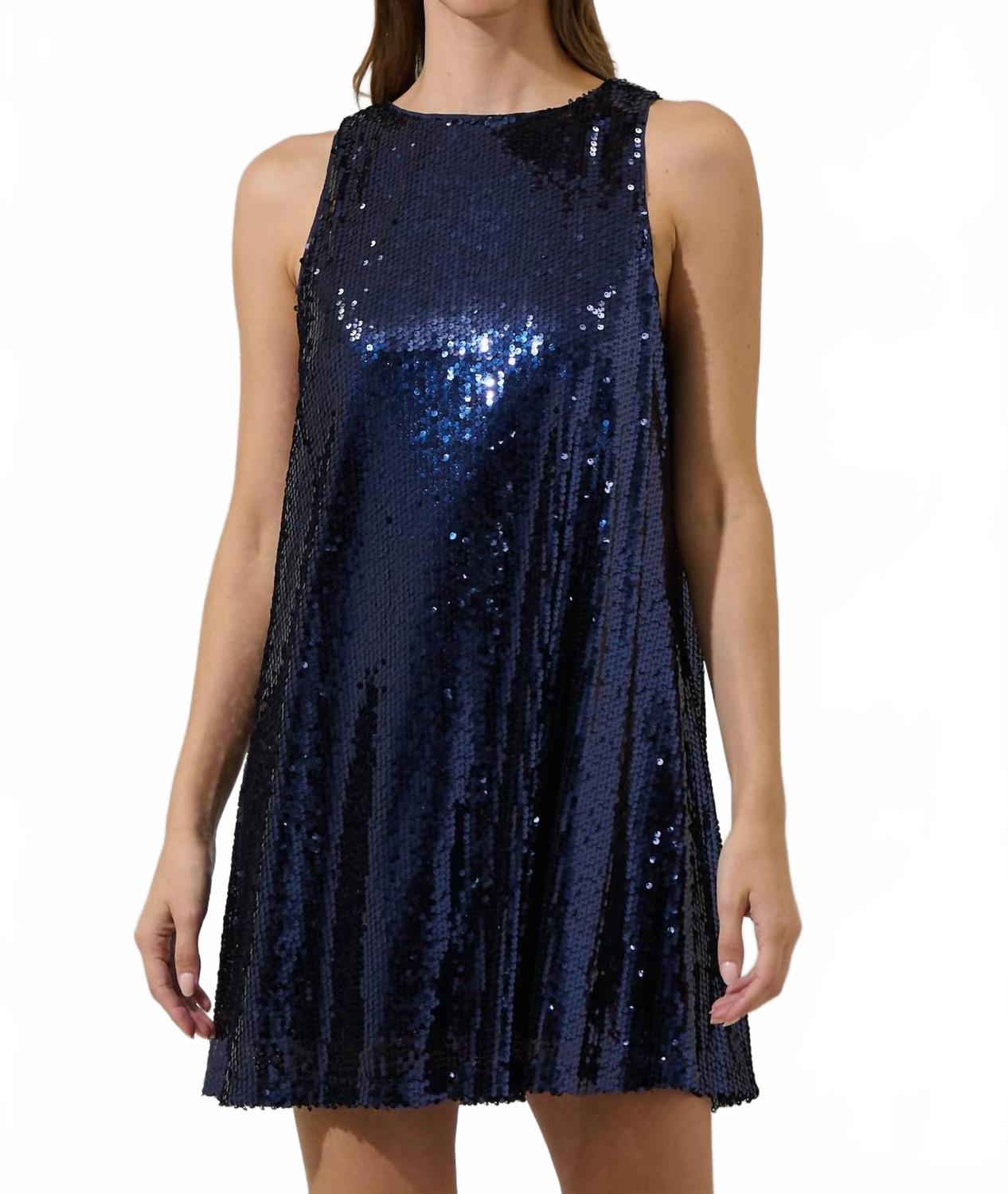 Ливиана Платье с пайетками в темно-синем цвете SUGARLIPS 
Ливиана Платье с пайетками в темно-синем цвете SUGARLIPS
