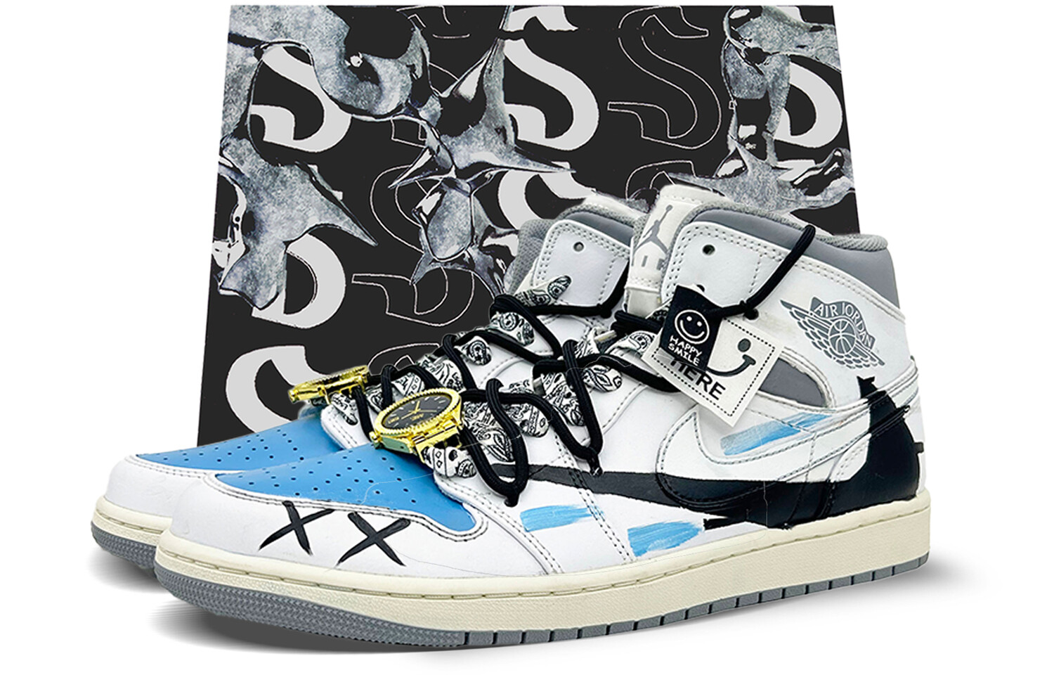 Кроссовки Air Jordan 1 Vintage Basketball Shoes Men Mid-top Black/white/blue/gold, белый
Кроссовки Air Jordan 1 Vintage Basketball Shoes Men Mid-top Black/white/blue/gold, белый