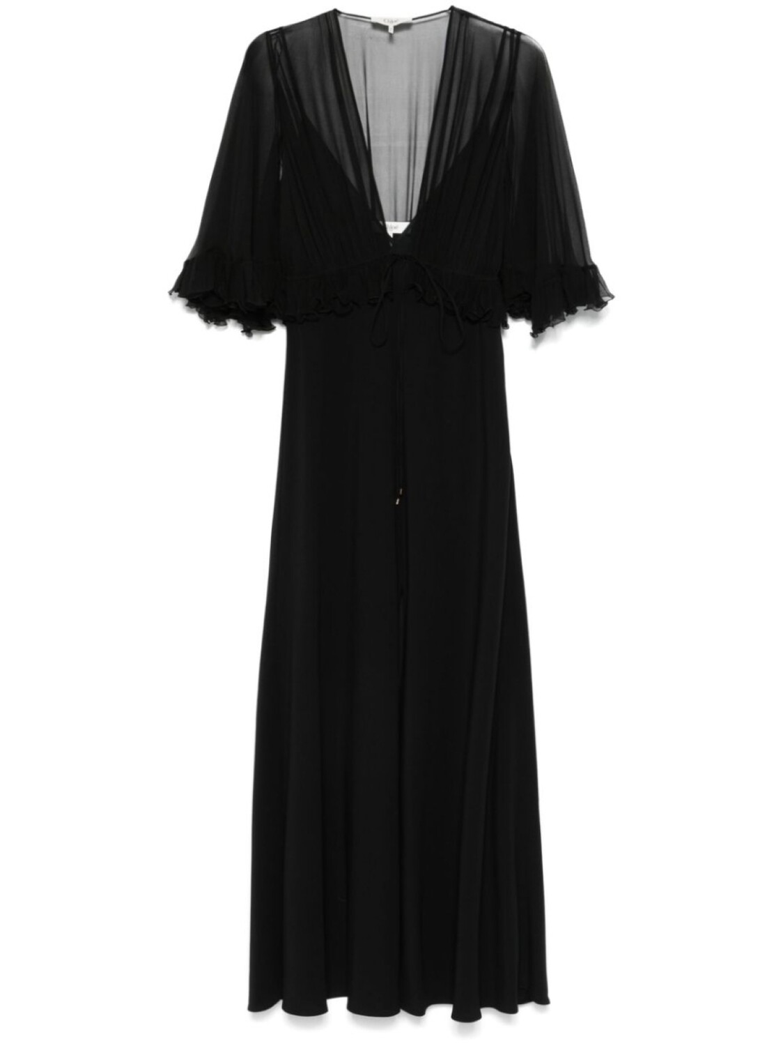 Платье макси из крепа с V-образным вырезом Chloé, черный
Платье макси из крепа с V-образным вырезом Chloé, черный