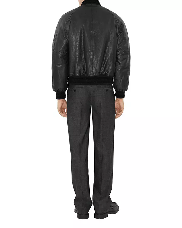 Кожаная куртка-бомбер Burberry, черный
Кожаная куртка-бомбер Burberry, черный