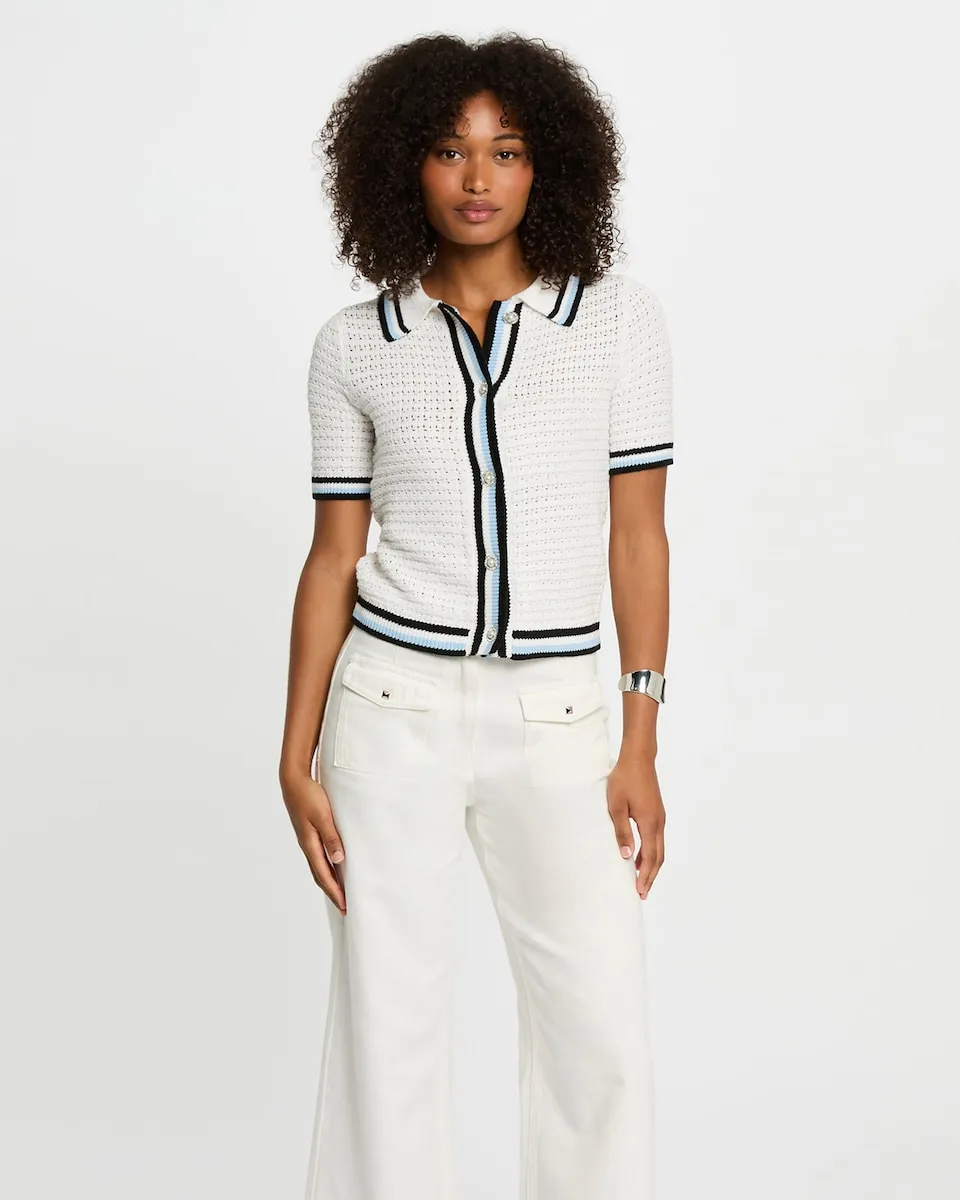 Женский кардиган с коротким рукавом Morgan, белый/черный
Женский кардиган с коротким рукавом Morgan, белый/черный