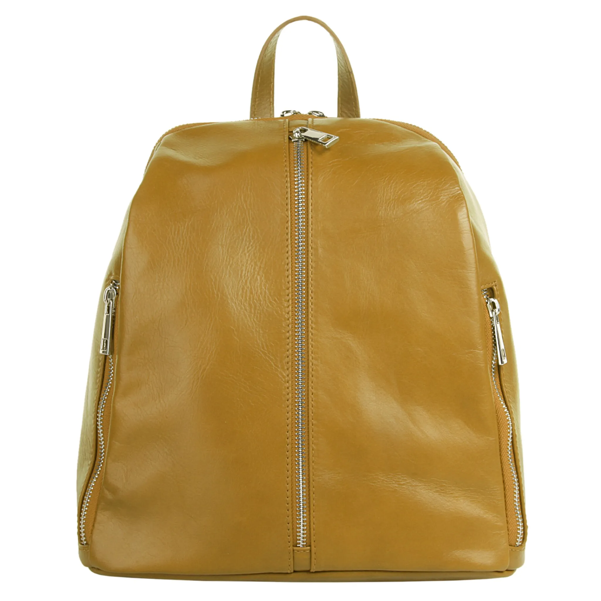 Городской рюкзак Samantha Look из натуральной кожи, производство Италия, желтый