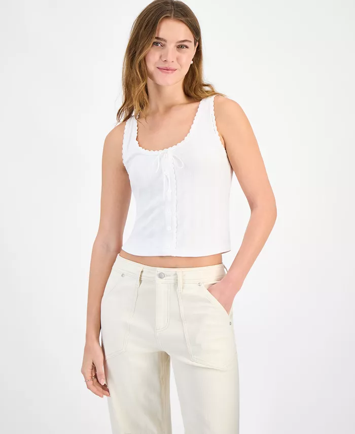 Женский укороченный топ с ажурной отделкой Pointelle And Now This, белый
Женский укороченный топ с ажурной отделкой Pointelle And Now This, белый