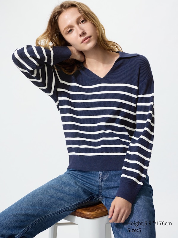 Моющийся рифленый джемпер поло в полоску Uniqlo, 69 navy
Моющийся рифленый джемпер поло в полоску Uniqlo, 69 navy