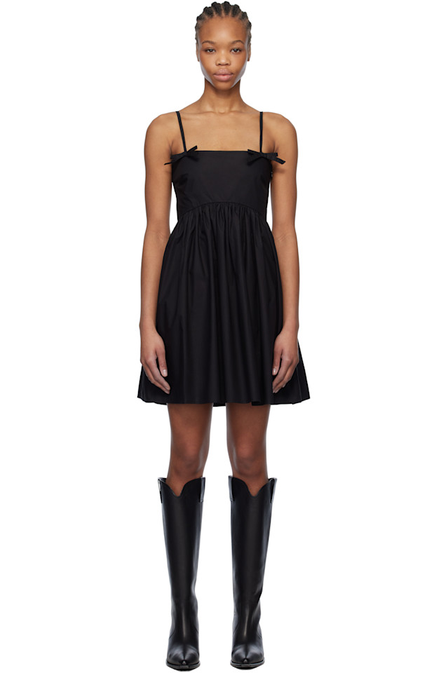 Хлопковый поплиновый мини-сарафан на бретелях Ganni, черный
Хлопковый поплиновый мини-сарафан на бретелях Ganni, черный