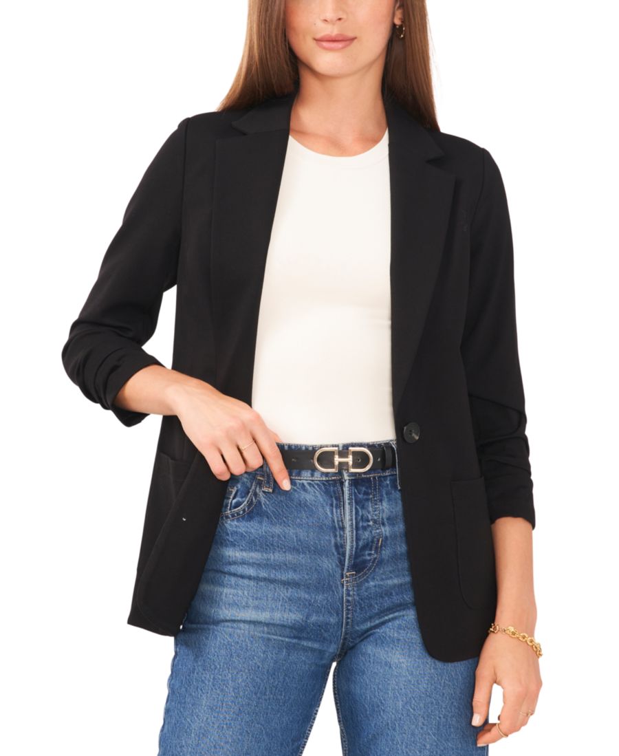 Женский блейзер из ткани понте с присборенными рукавами Vince Camuto, Rich Black
Женский блейзер из ткани понте с присборенными рукавами Vince Camuto, Rich Black