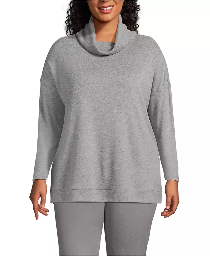 Уютная трикотажная туника большого размера с длинным рукавом и воротником-хомут Lands' End, серый
Уютная трикотажная туника большого размера с длинным рукавом и воротником-хомут Lands' End, серый