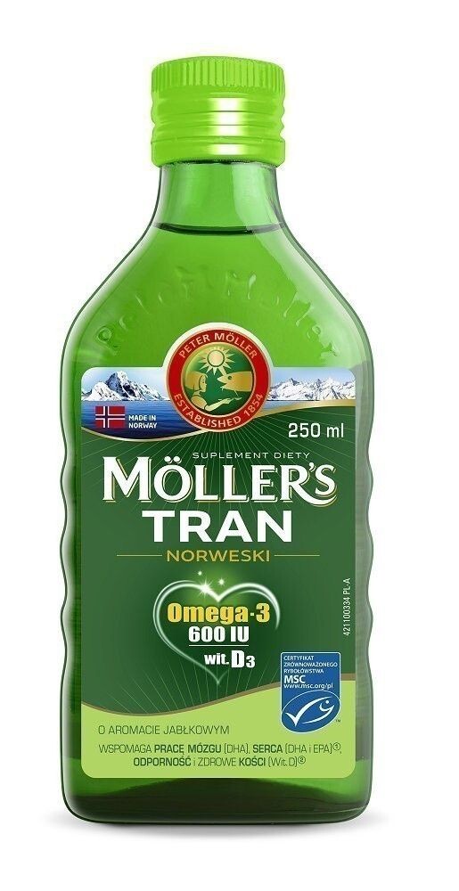Mollers Tran Norweski Jabłkowy жидкий транс, 250 ml
Mollers Tran Norweski Jabłkowy жидкий транс, 250 ml