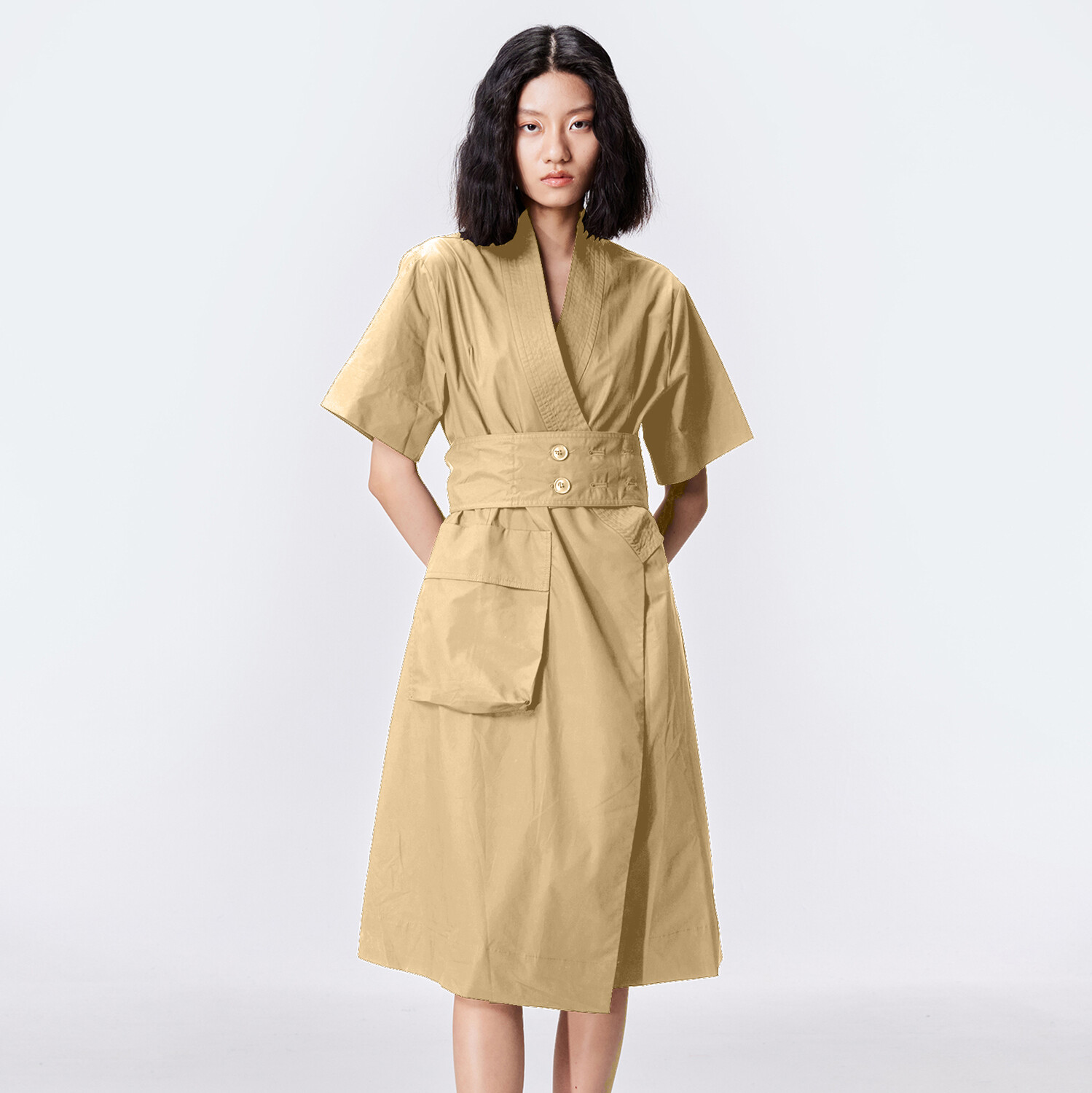 Платье-Кимоно с запахом из хлопка Smart And Joy, бежевый
Платье-Кимоно с запахом из хлопка Smart And Joy, бежевый