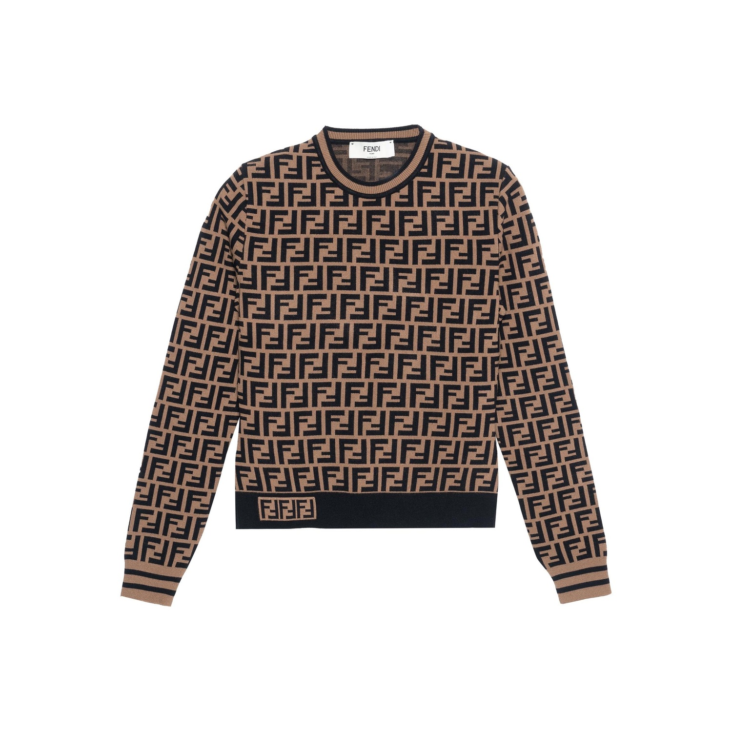 Джемпер с длинным рукавом с монограммой FENDI, коричневый
Джемпер с длинным рукавом с монограммой FENDI, коричневый