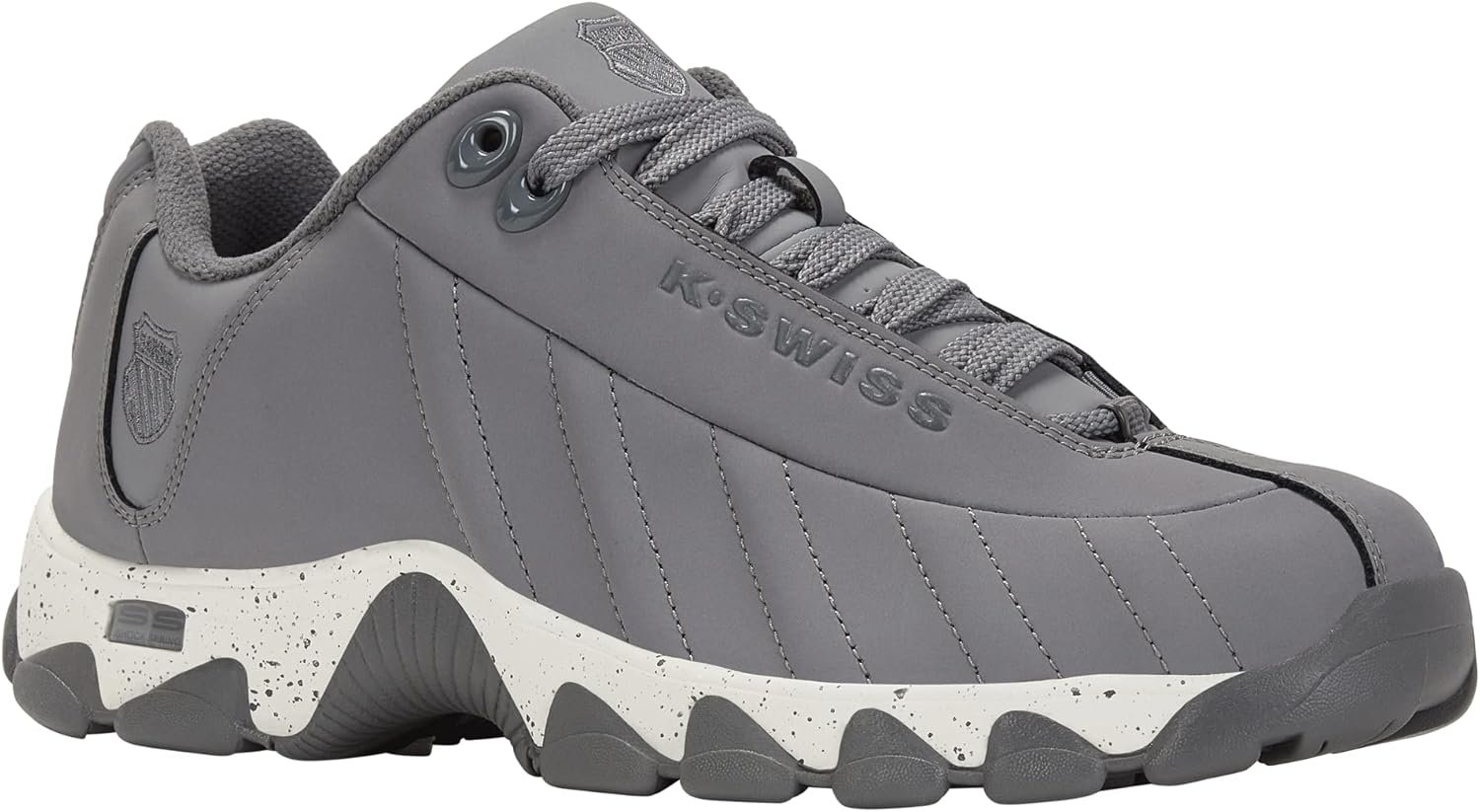 Мужские кроссовки K-Swiss ST329 CMF, широкие теннисные кроссовки для мужчин, прогулочная обувь с кожаным верхом, серый/угольный
Мужские кроссовки K-Swiss ST329 CMF, широкие теннисные кроссовки для мужчин, прогулочная обувь с кожаным верхом, серый/угольный