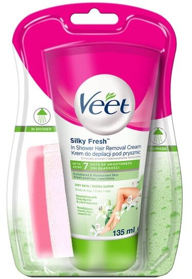 Крем для депиляции тела для сухой кожи под душем, 135 мл + спонж Veet
Крем для депиляции тела для сухой кожи под душем, 135 мл + спонж Veet