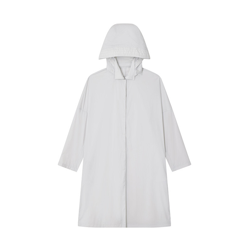 Женское пальто Muji с лацканами и защитой от ультрафиолета, серебристо-серый