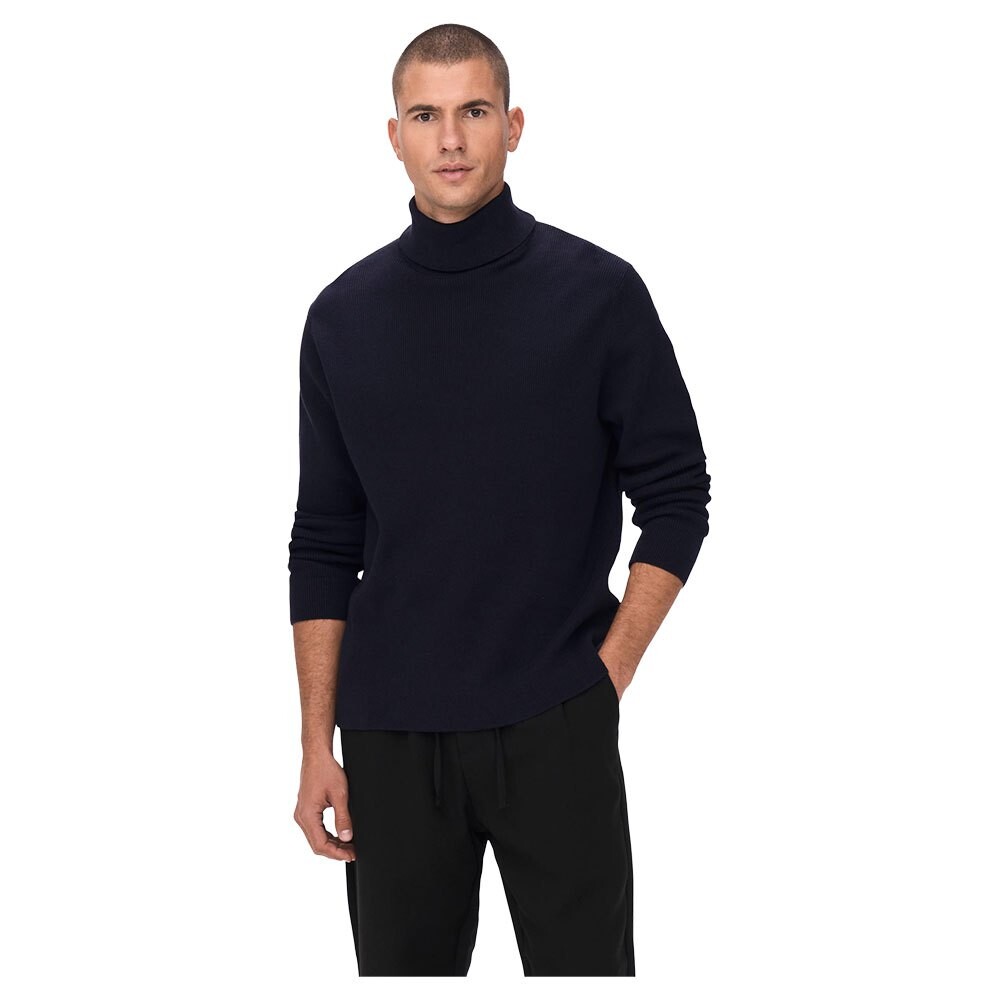Свитер Only & Sons Phil Roll Neck, синий 
Свитер Only & Sons Phil Roll Neck, синий