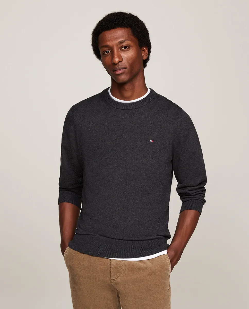 Мужской однотонный свитер с круглым вырезом Tommy Hilfiger, темно-серый
Мужской однотонный свитер с круглым вырезом Tommy Hilfiger, темно-серый