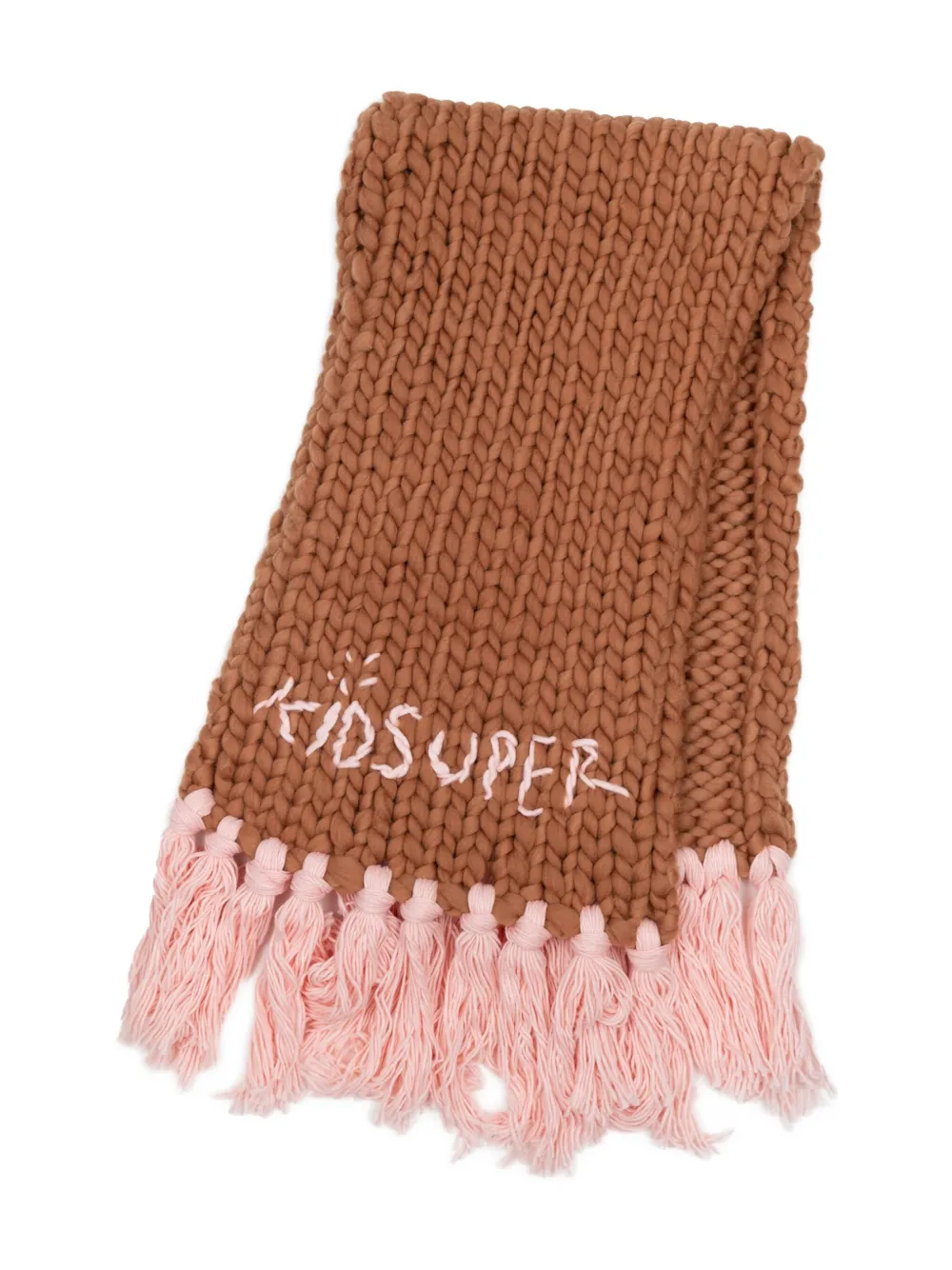 Плетеный шарф KidSuper, коричневый
Плетеный шарф KidSuper, коричневый