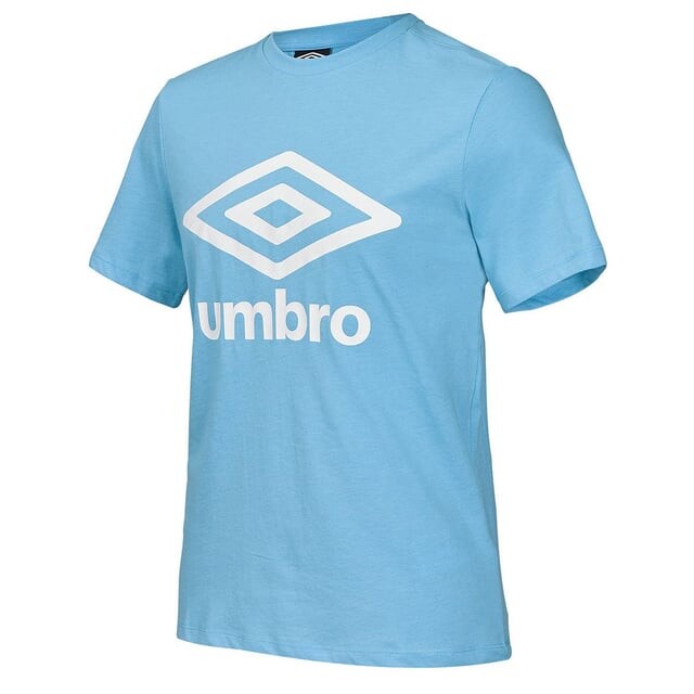 Мужская небесно-голубая футболка с большим логотипом Umbro, синий
Мужская небесно-голубая футболка с большим логотипом Umbro, синий