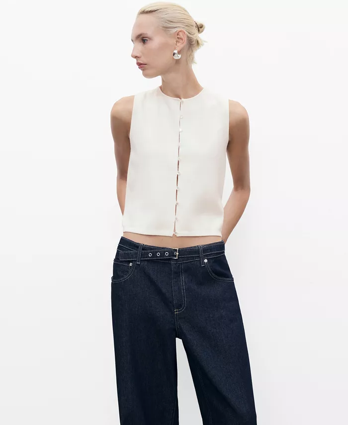 Женский жилет тонкой вязки на пуговицах MANGO, белый
Женский жилет тонкой вязки на пуговицах MANGO, белый