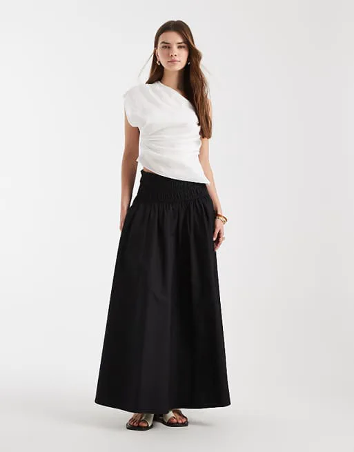 Черная юбка макси с присборенной талией ASOS DESIGN
Черная юбка макси с присборенной талией ASOS DESIGN