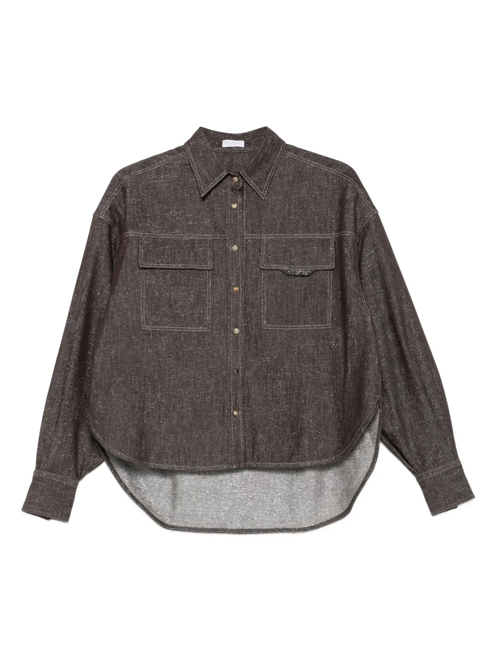 Джинсовая рубашка с карманами Brunello Cucinelli, коричневый
Джинсовая рубашка с карманами Brunello Cucinelli, коричневый