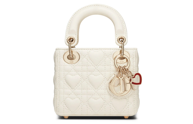 DIOR Женская сумка из овчины на цепочке через плечо миниатюрная белая 
DIOR Женская сумка из овчины на цепочке через плечо миниатюрная белая