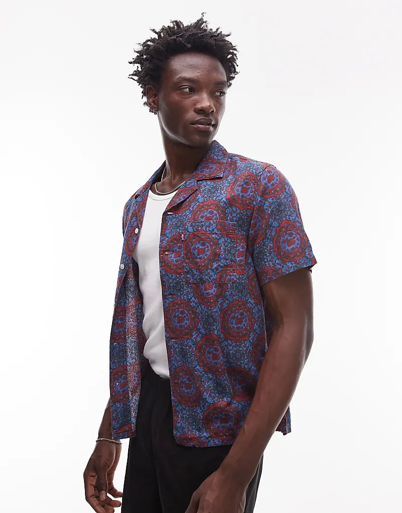 Рубашка Levi's Sunset Camp с короткими рукавами и геометрическим принтом бордового цвета 
Рубашка Levi's Sunset Camp с короткими рукавами и геометрическим принтом бордового цвета