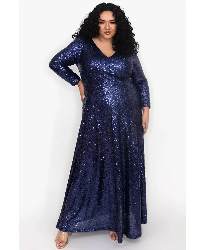 Женское вечернее платье с длинными рукавами и пайетками Celebrations by Sydney's Closet, синий
Женское вечернее платье с длинными рукавами и пайетками Celebrations by Sydney's Closet, синий