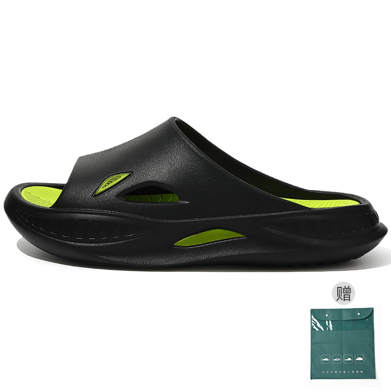 Cat Power Скользящие тапочки EVA с противоскользящим и износостойким покрытием Мужские, черно-зеленые