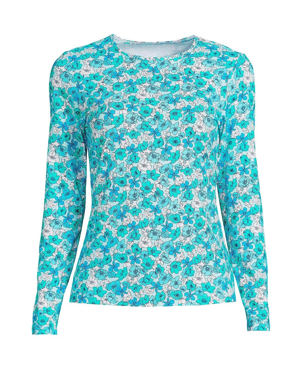 Женская футболка с круглым вырезом и длинными рукавами, защита от солнца UPF 50, скромная футболка для плавания с принтом Lands' End
Женская футболка с круглым вырезом и длинными рукавами, защита от солнца UPF 50, скромная футболка для плавания с принтом Lands' End