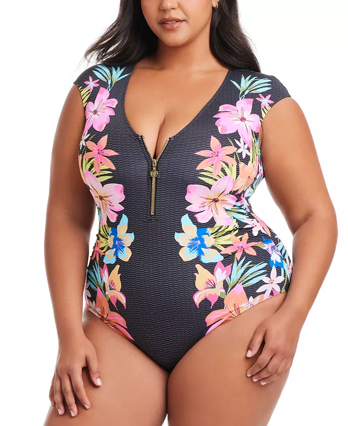 Купальник с каплевидным вырезом и застежкой-молнией спереди Plus Size Border-Print Sweet Escape Bleu by Rod Beattie, мультиколор
Купальник с каплевидным вырезом и застежкой-молнией спереди Plus Size Border-Print Sweet Escape Bleu by Rod Beattie, мультиколор