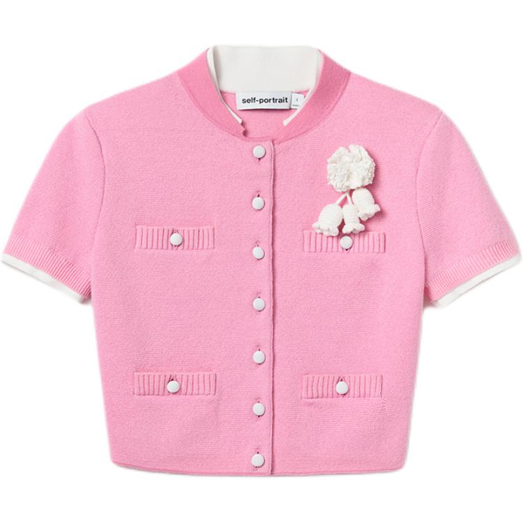 Топ вязаный с цветком в технике крючком Self-portrait, розовый
Топ вязаный с цветком в технике крючком Self-portrait, розовый