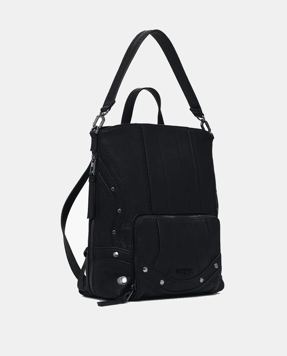 Большой модульный нейлоновый рюкзак Desigual, черный
Большой модульный нейлоновый рюкзак Desigual, черный