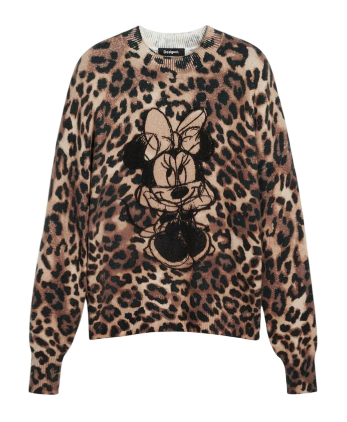 Свитер с животным принтом Минни Маус Desigual, коричневый
Свитер с животным принтом Минни Маус Desigual, коричневый