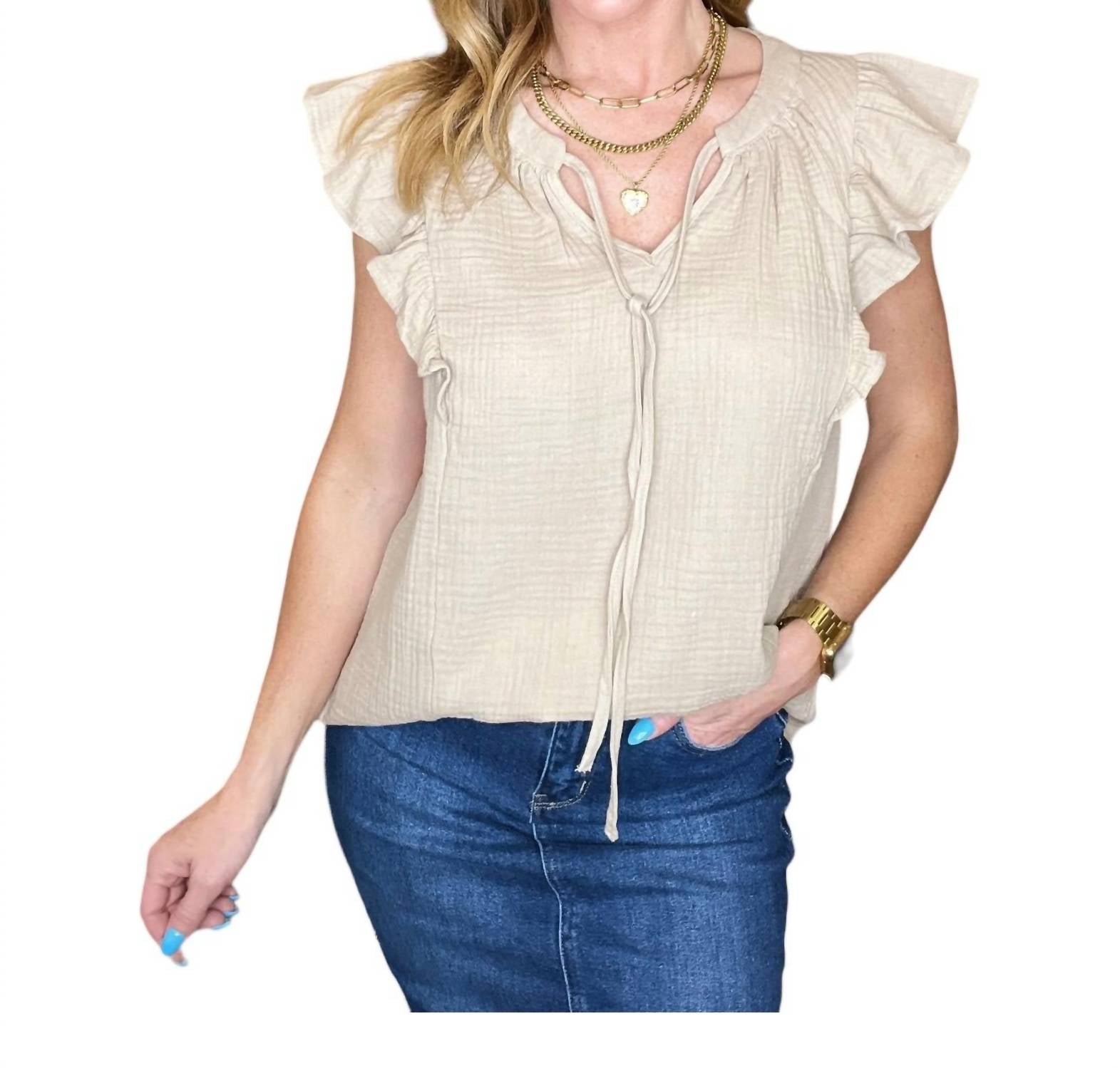 Блузка из марли с вырезом-замочной скважиной в цвете Taupe ANDREE BY UNIT, серо-коричневый
Блузка из марли с вырезом-замочной скважиной в цвете Taupe ANDREE BY UNIT, серо-коричневый