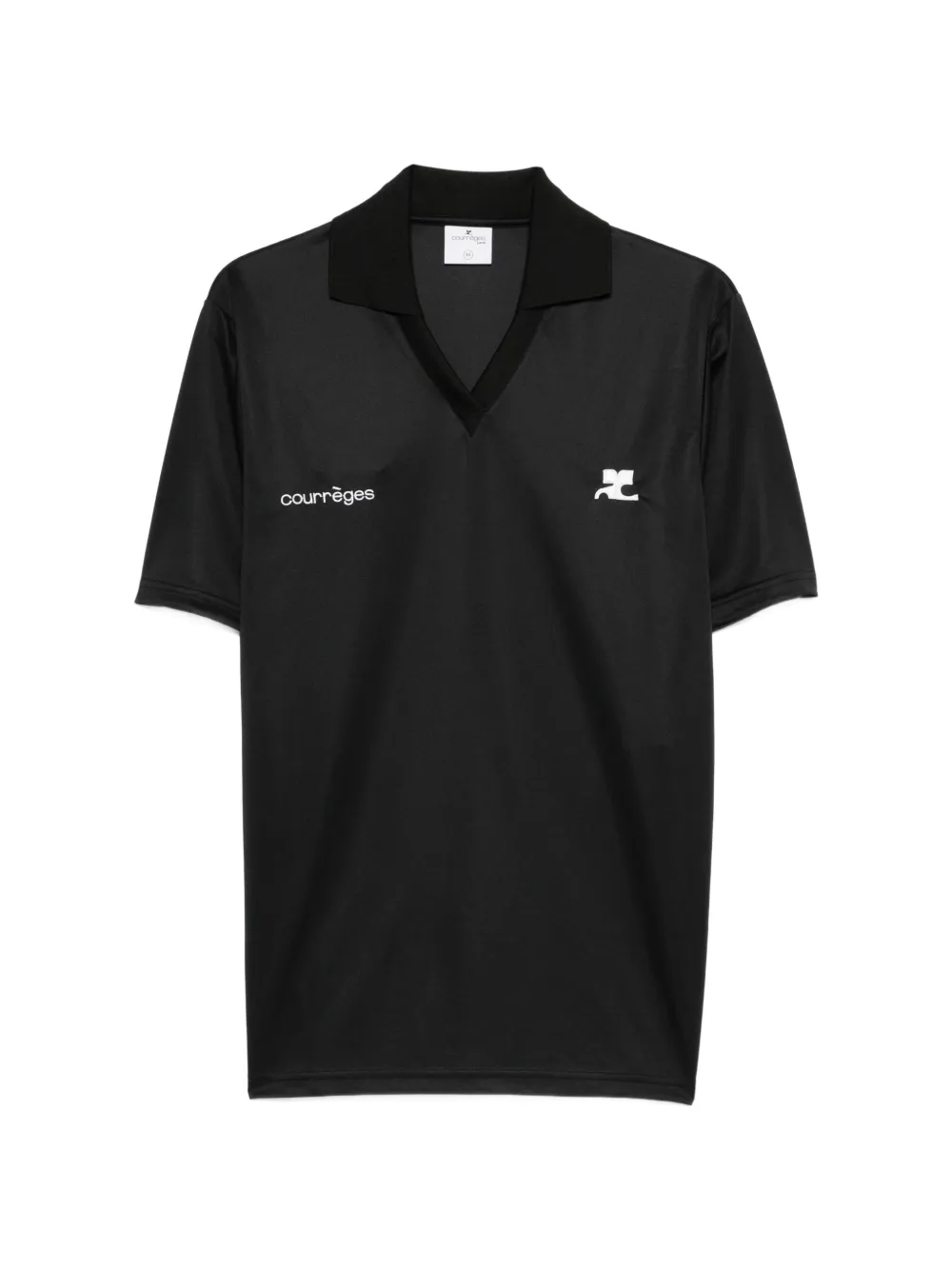 Хлопковая футболка с V-образным вырезом Courreges, черный
Хлопковая футболка с V-образным вырезом Courreges, черный