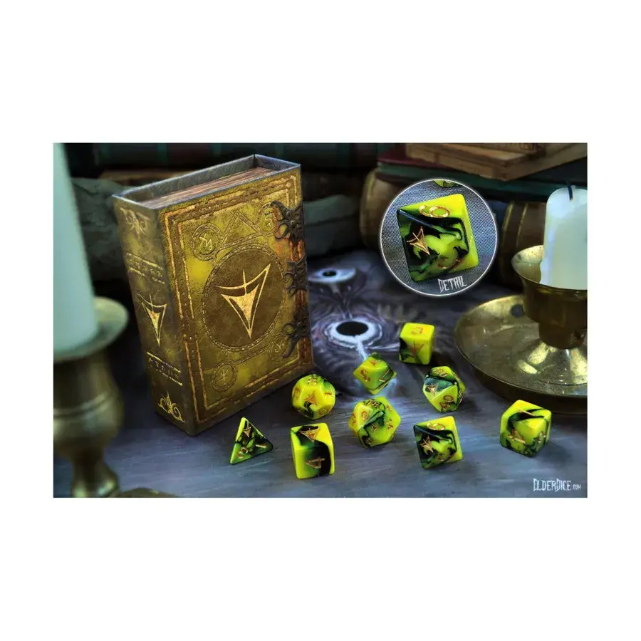 Набор Poly — Знак Некрономикона, желтый и зеленый с золотом (9), Elder Dice
Набор Poly — Знак Некрономикона, желтый и зеленый с золотом (9), Elder Dice