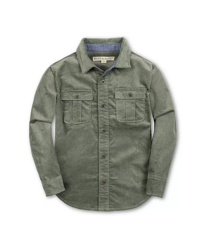 Рубашка из органического вельвета с длинными рукавами, карманами-клапанами и застежкой на пуговицы для мальчиков младшего и старшего возраста Hope & Henry, зеленый
Рубашка из органического вельвета с длинными рукавами, карманами-клапанами и застежкой на пуговицы для мальчиков младшего и старшего возраста Hope & Henry, зеленый