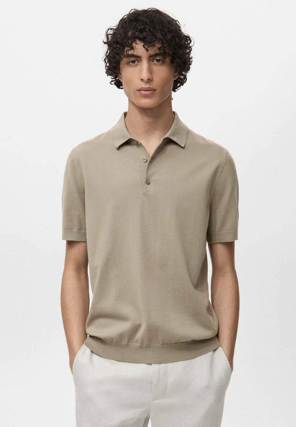 Рубашка поло Mango, темно-зеленый 
Рубашка поло Mango, темно-зеленый