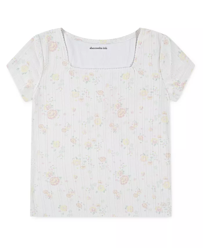 Детская футболка с плетением пойнтелле и квадратным вырезом Abercrombie Kids, белый
Детская футболка с плетением пойнтелле и квадратным вырезом Abercrombie Kids, белый