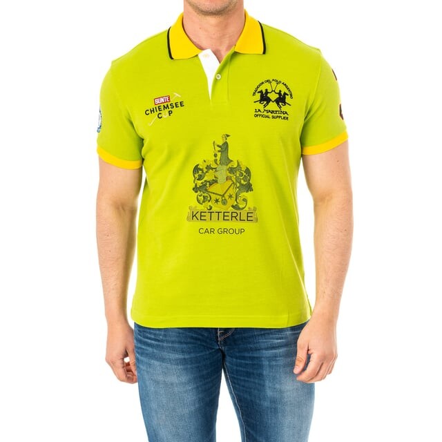 Поло с короткими рукавами и воротником с лацканами 2mps55 мужское La Martina, зеленый
Поло с короткими рукавами и воротником с лацканами 2mps55 мужское La Martina, зеленый